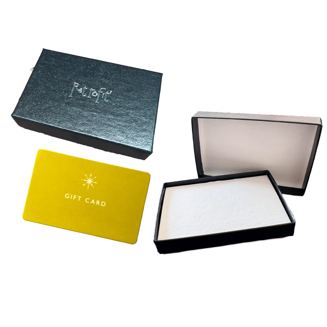 100 Boxes - Custom Printed Black Embossed Gift Card Boxes