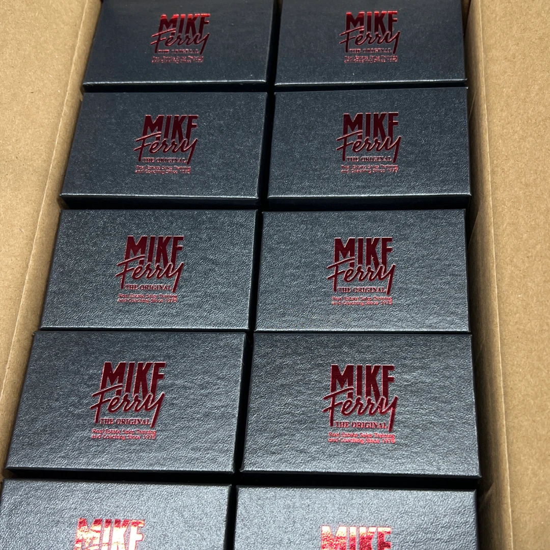 100 Boxes - Custom Printed Black Embossed Gift Card Boxes