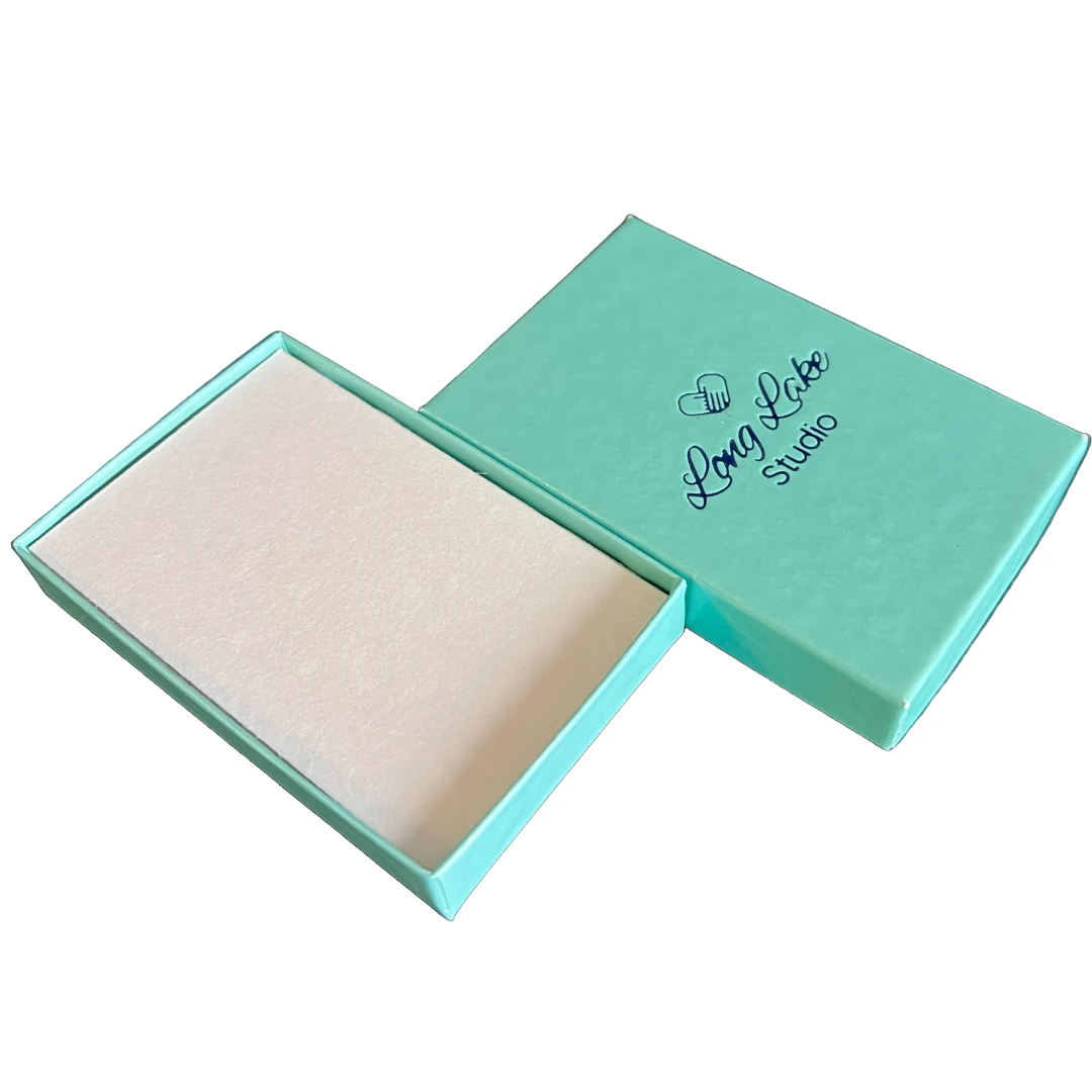 100 Boxes - Custom Printed Aqua Gift Card Boxes