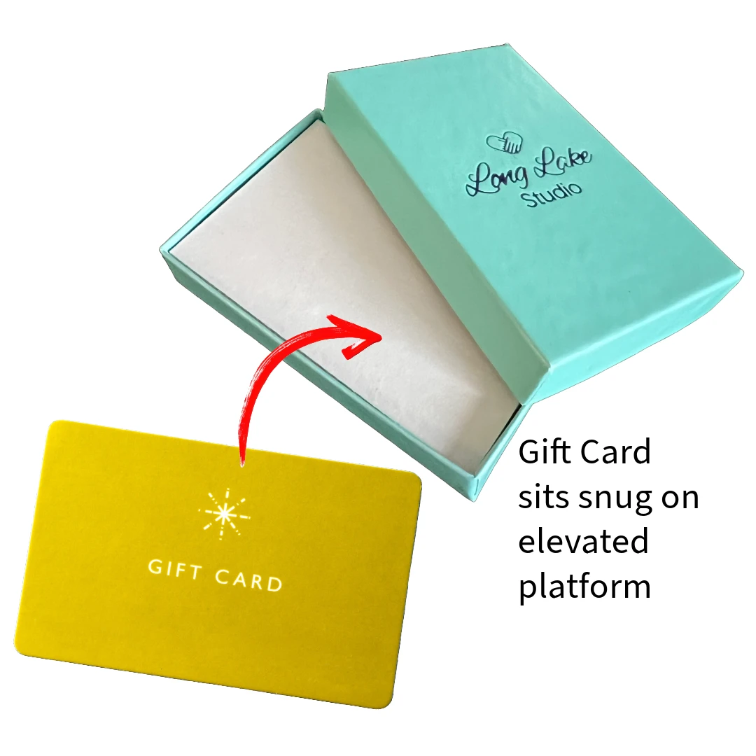 100 Boxes - Custom Printed Aqua Gift Card Boxes