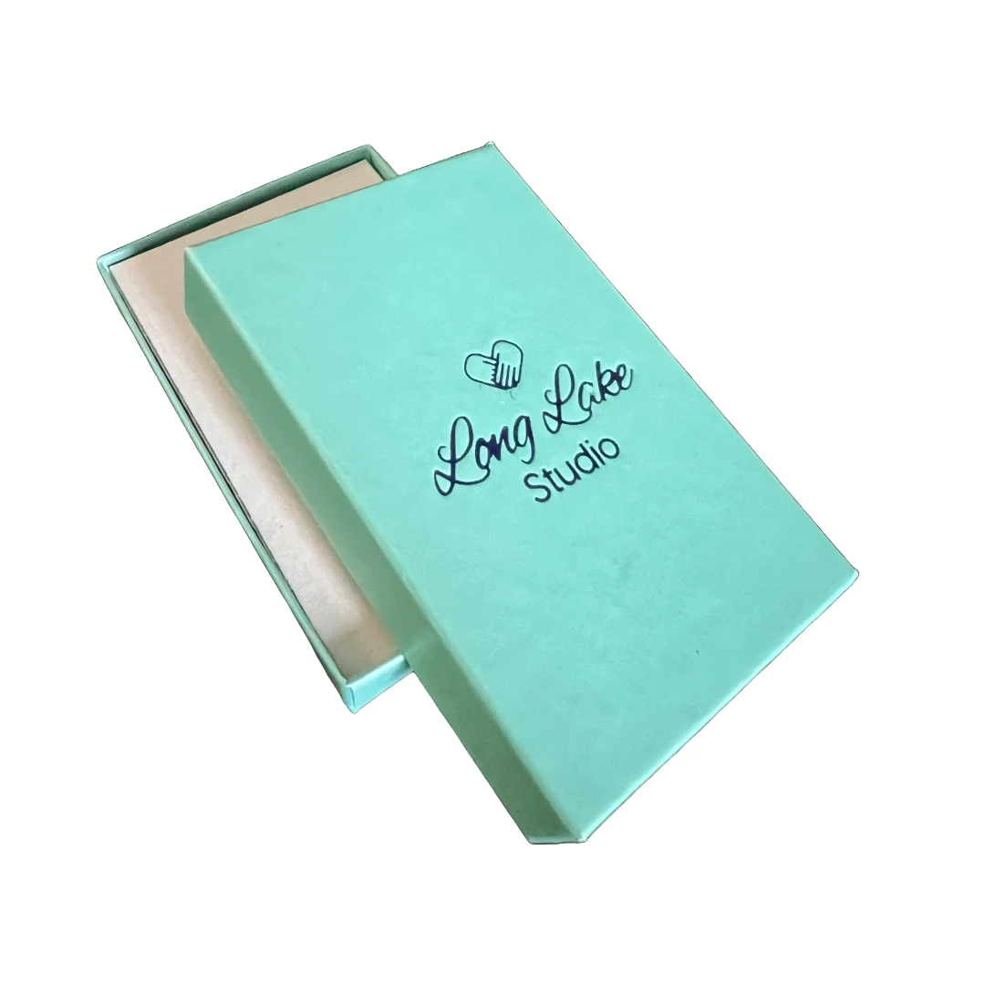 100 Boxes - Custom Printed Aqua Gift Card Boxes