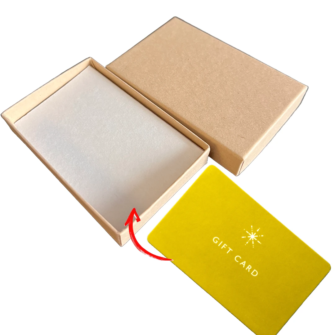 100 Boxes - Custom Printed Natural Kraft Gift Card Boxes