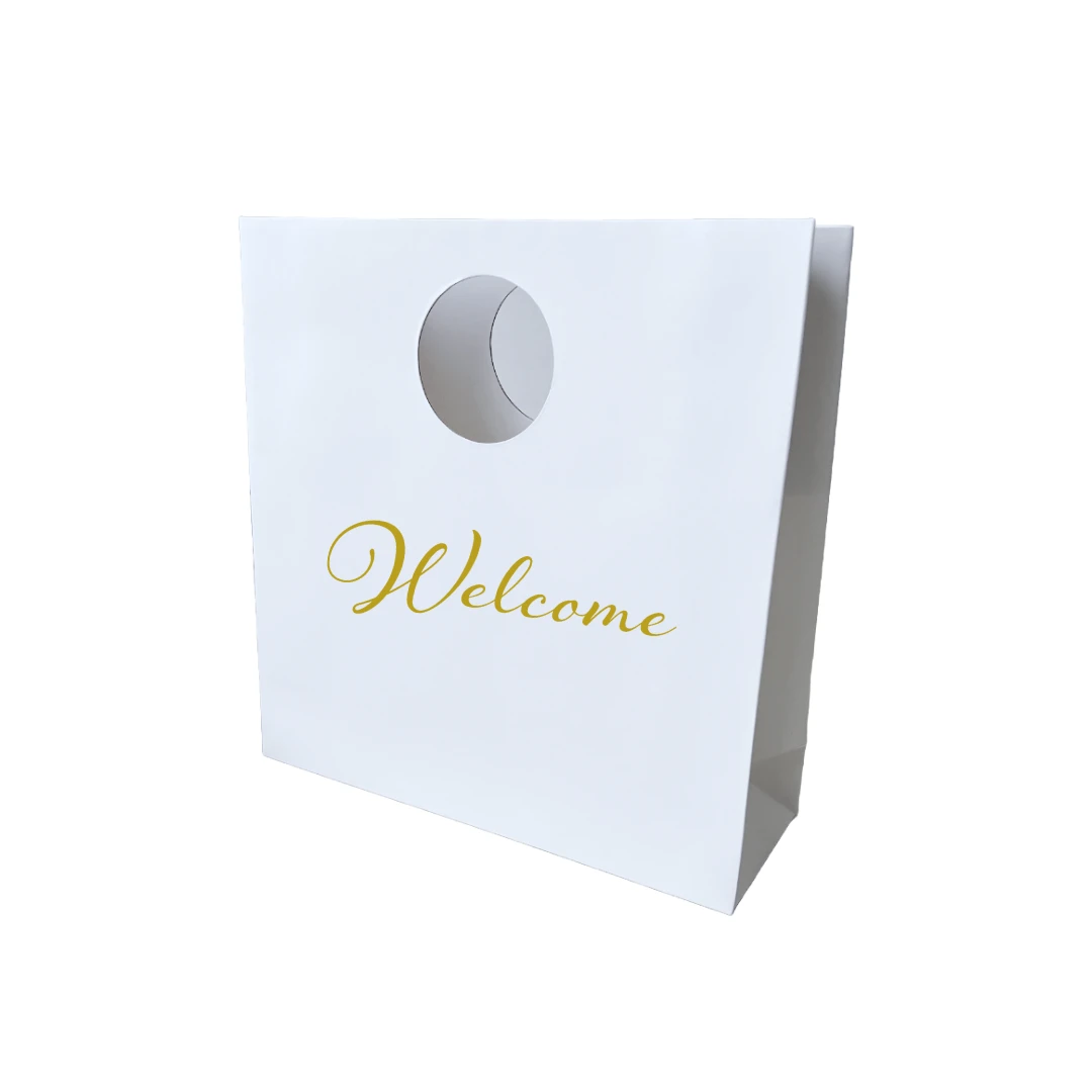 50 Bags - Welcome Guest Bags - Mod Billboard Bags 12" x 4" x 12" - White