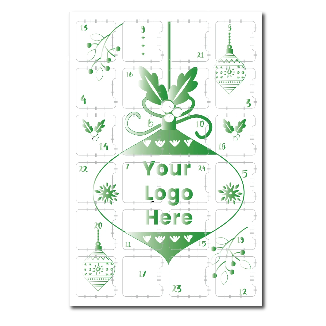 100 Custom Printed Sets (Boxes & Trays) - Fillable (Empty) Advent Calendar Boxes