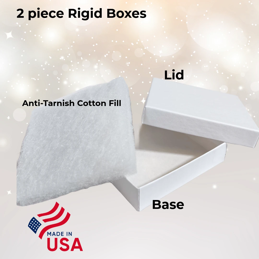 100 Boxes - Matte White Jewelry Boxes - 3-1/2" x 3-1/2" x 7/8"