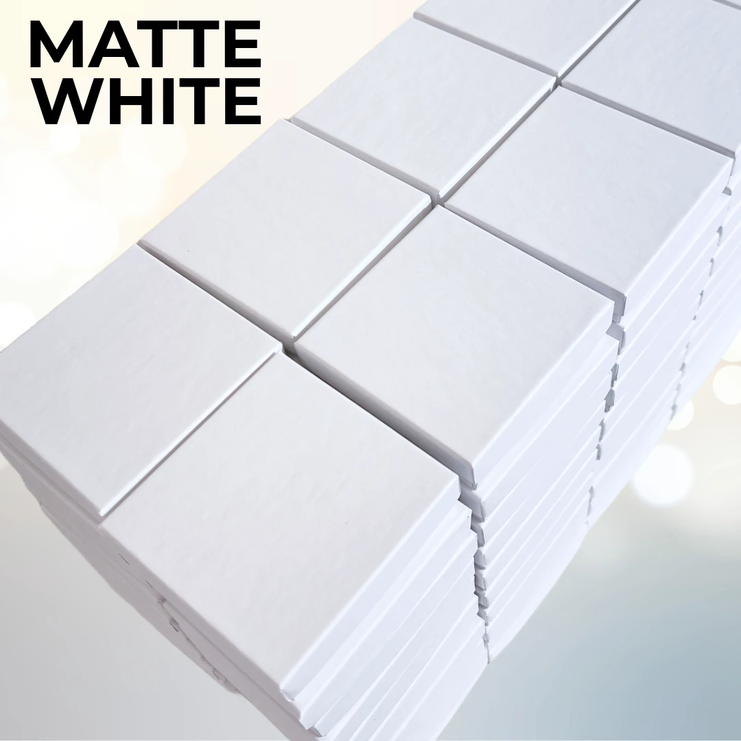 100 Boxes - Matte White Jewelry Boxes - 3-1/2" x 3-1/2" x 7/8"