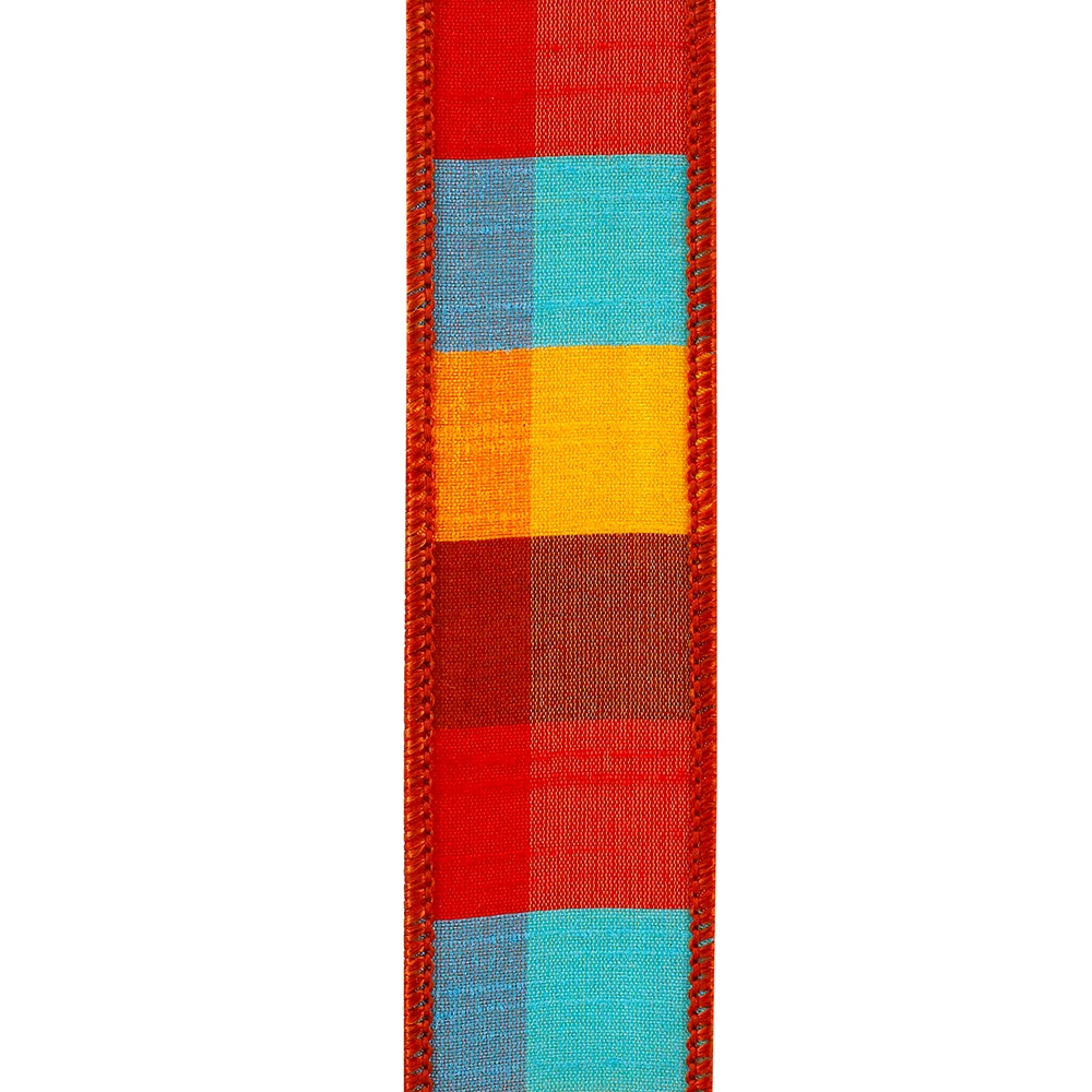 Fieldston Dupioni Plaid Wired Ribbon 1.5" x 20 Yards per roll