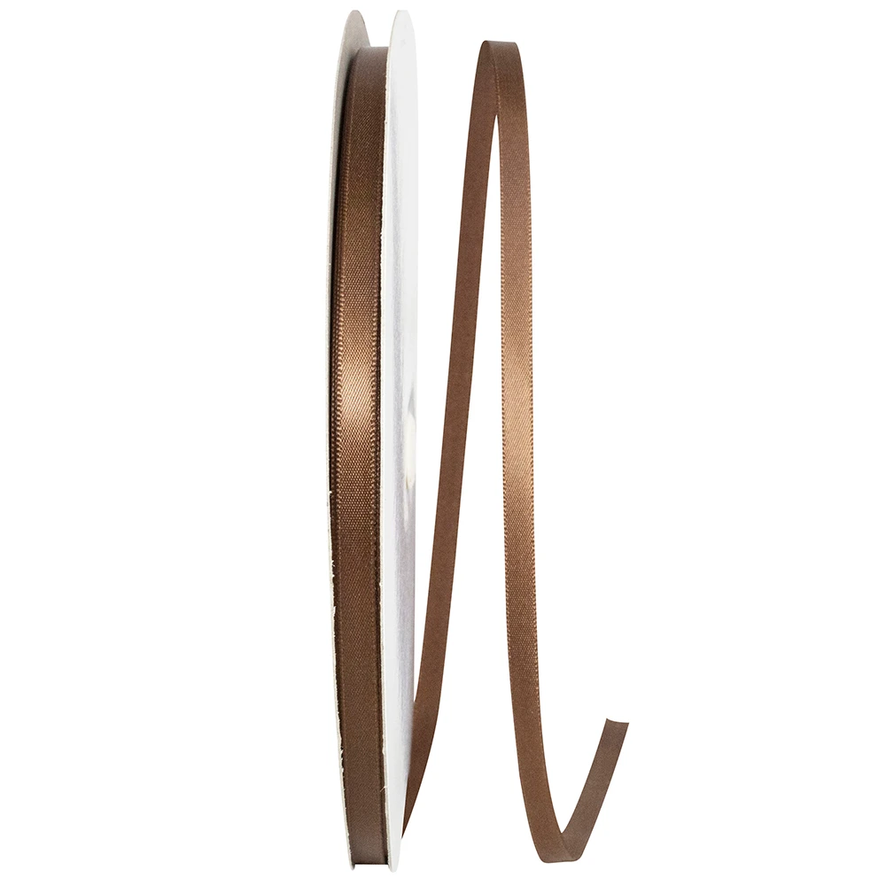 100 Yards - 5/8" - Brown Single Face Satin Ribbon
