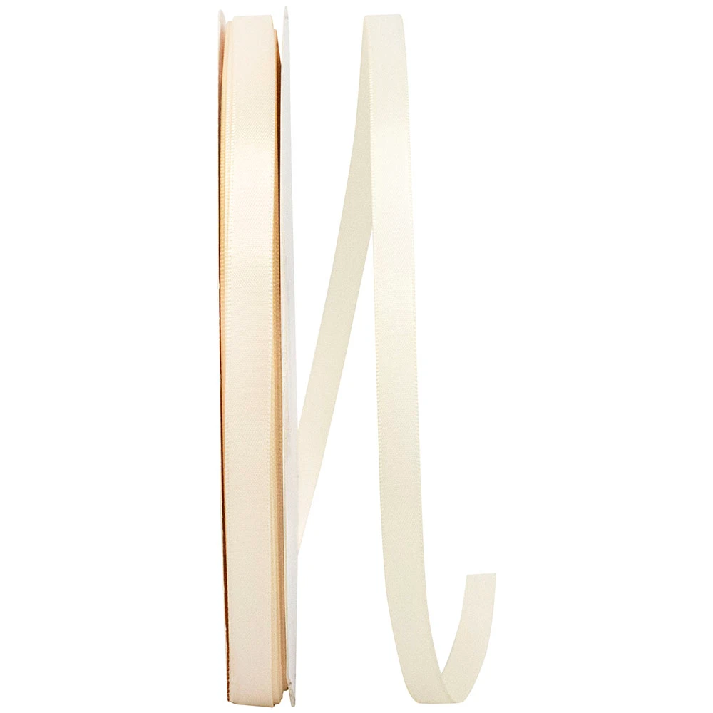 100 Yards - 7/8" Cream - Single Face Satin Ribbon