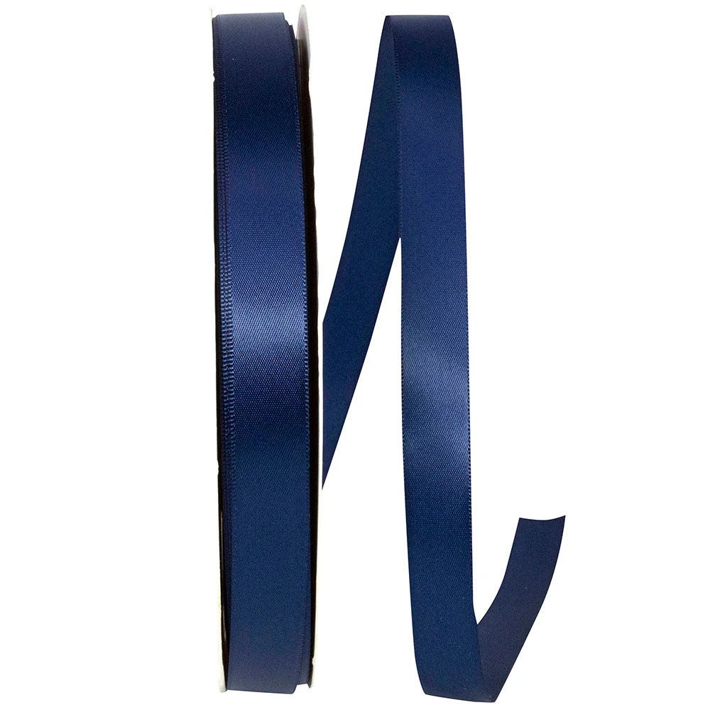 100 Yards - 5/8" - Navy Single Face Satin Ribbon