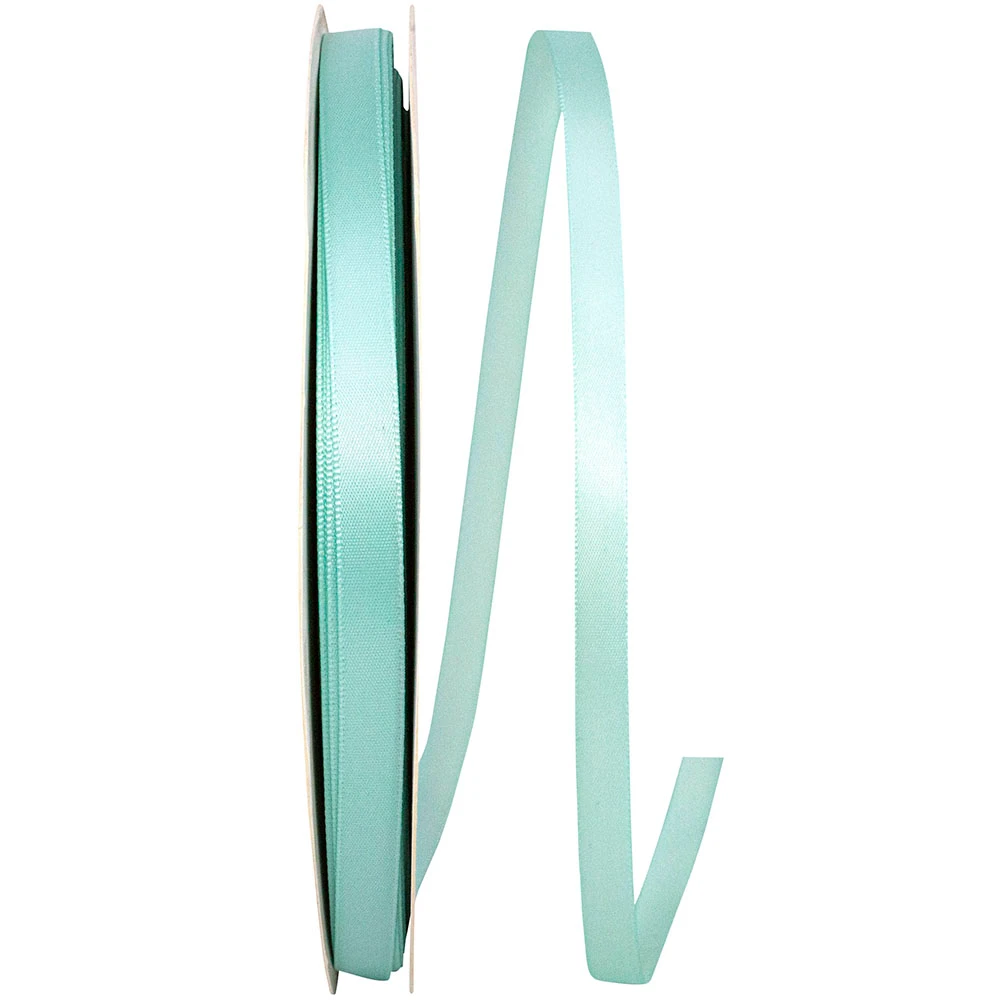 50 Yards - 1-1/2" Aqua - Single Face Satin Ribbon- Ships from NY, USA