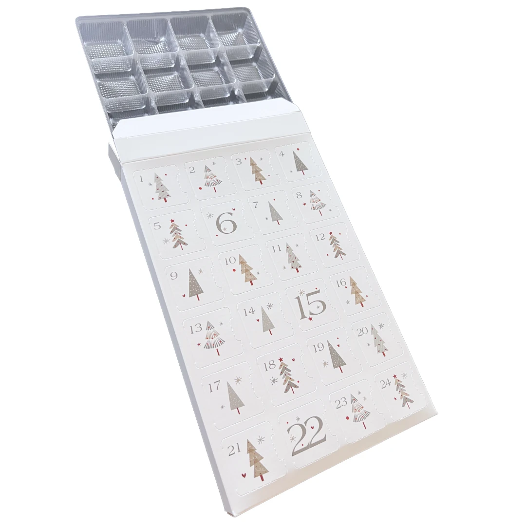250 Boxes - Fillable (Empty) Advent Calendar Candy Boxes - Holiday Shimmer (trays sold separately)