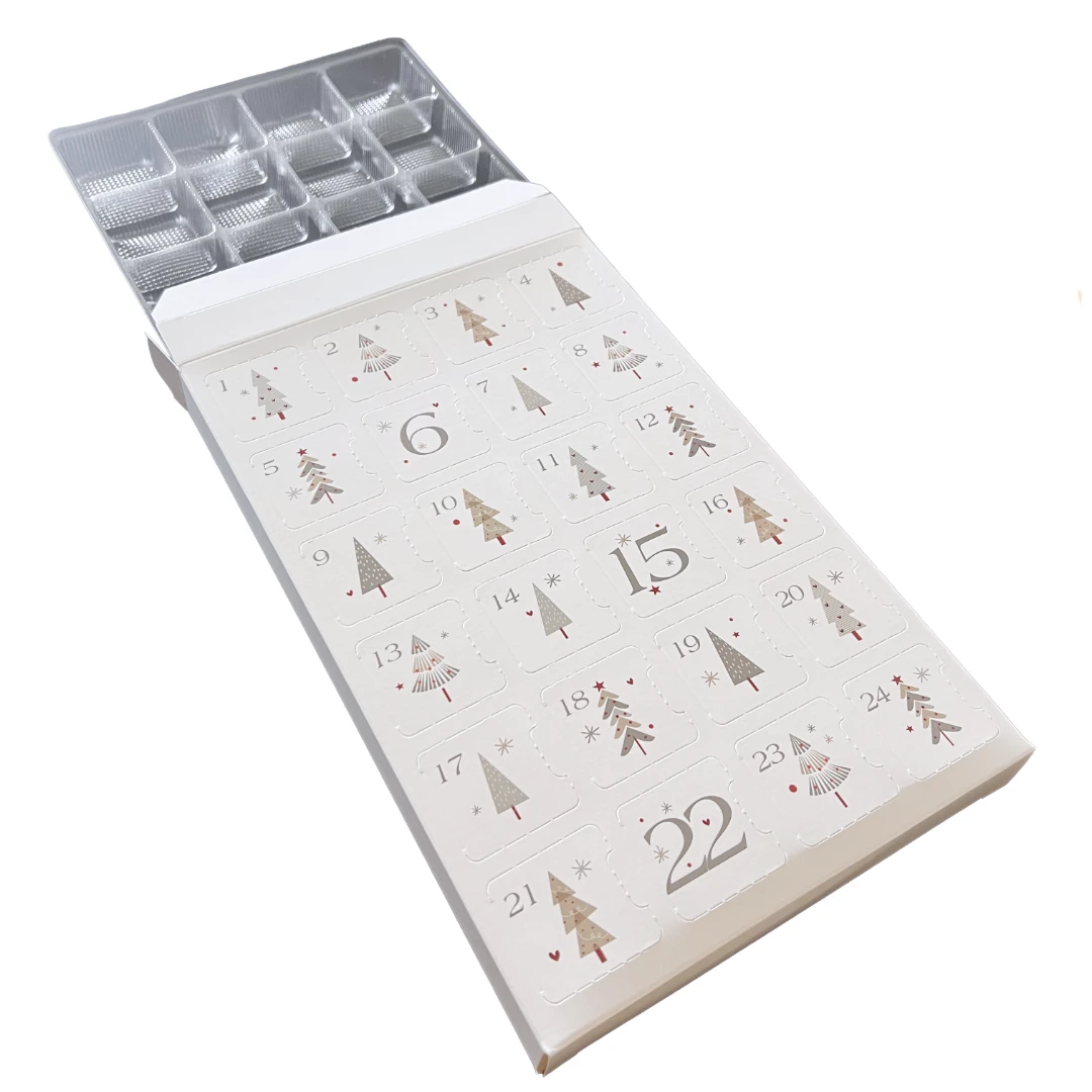 250 Boxes - Fillable (Empty) Advent Calendar Candy Boxes - Holiday Shimmer (trays sold separately)