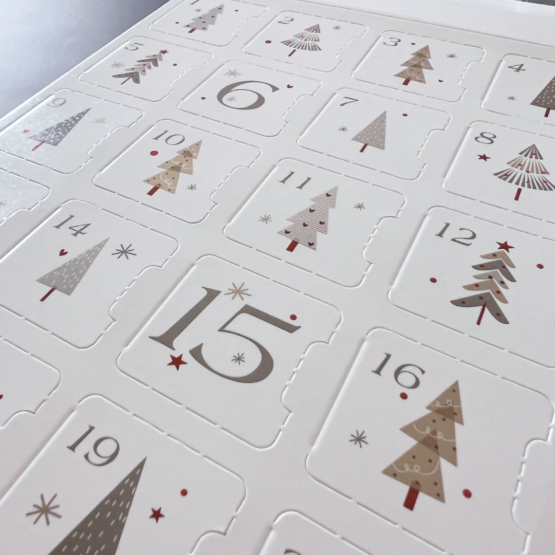 250 Boxes - Fillable (Empty) Advent Calendar Candy Boxes - Holiday Shimmer (trays sold separately)