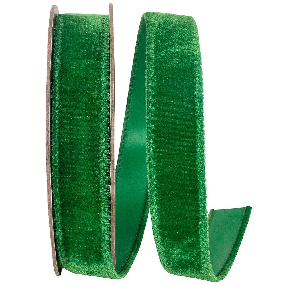 1" x 10 yards Emerald Luxe Plus Velvet Ribbon