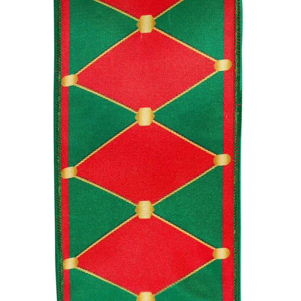 4" x 10 yards Drummer Diamond Deluxe Wired Ribbon