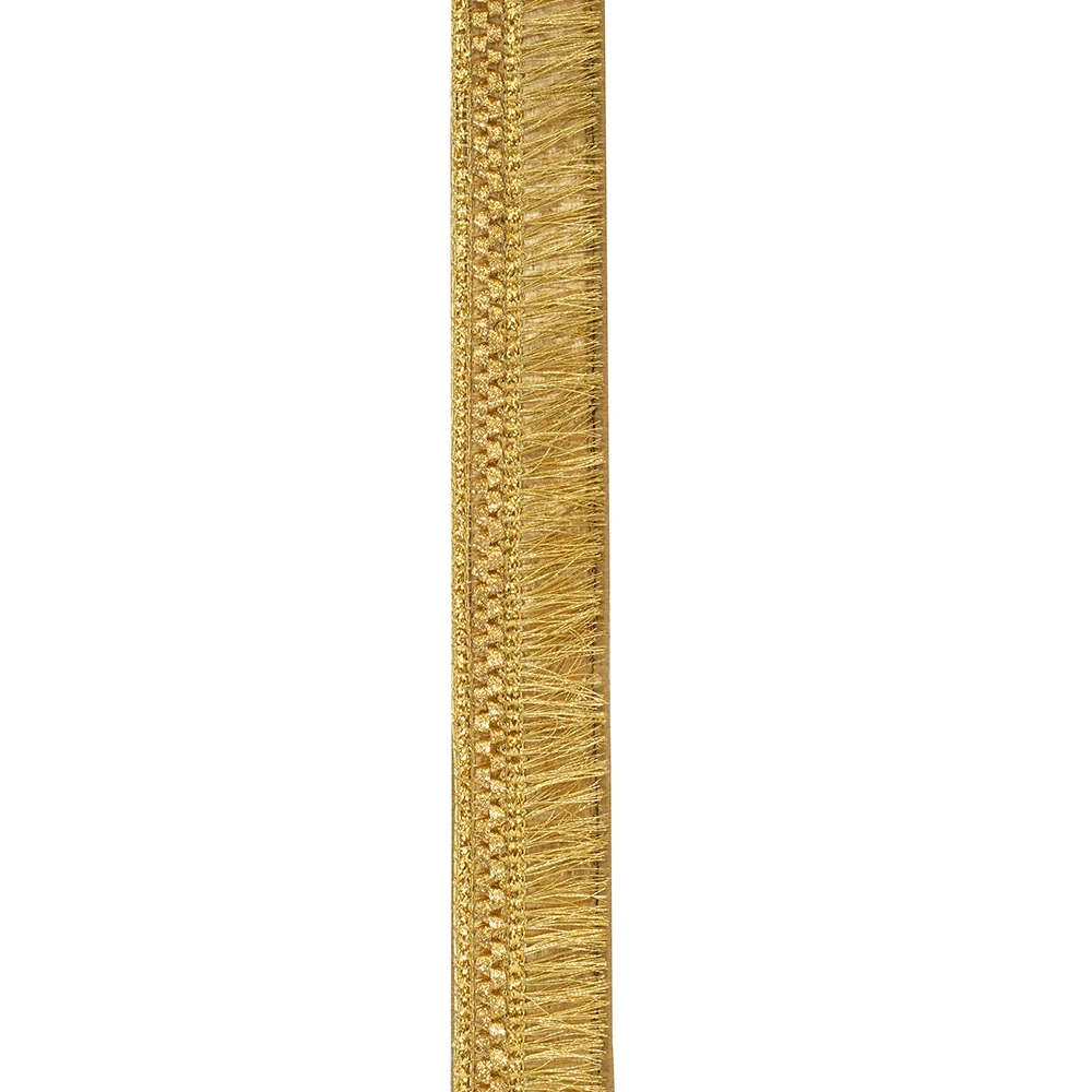 7/8" x 5 Yards - Fringe Velvet Plush Gold Wired Ribbon