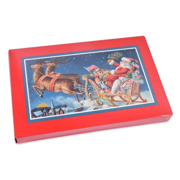 50 Covers - 1 lb. Candy-Chocolate Box Covers - Vintage Santa's Sleigh