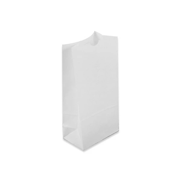 500 Bags - 8 lb. White Paper SOS Bags - 35# Paper - 6-1/8" x 4" x 12-3/8"