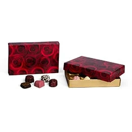 50 Covers - 1/2 lb. Candy Box Covers - Dark Roses - 7-1/8" x 4-1/2" x 1-1/8"