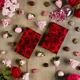 50 Covers - 1/2 lb. Candy Box Covers - Dark Roses - 7-1/8" x 4-1/2" x 1-1/8"