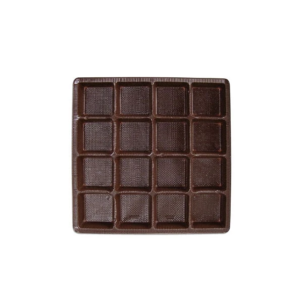 50 Trays - 16 oz. Plastic Candy Trays - 16 Cavities - Brown