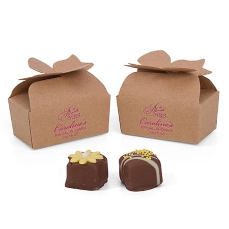 50 Boxes - Small Kraft Favor Bow Boxes