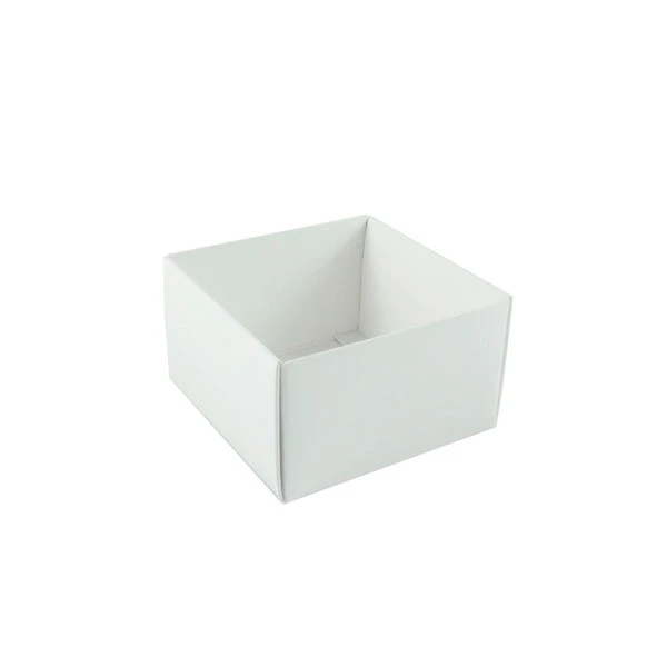 50 2 Layer Bases - 6 oz. Candy Box Bases- White 3-1/2" x 3-1/2" x 2-1/8"