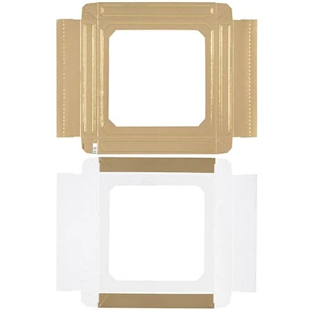 50 Covers - 16 oz. Candy Box Covers - Gold/Gold Trim & Window - 7-3/4" x 7-3/4" x 1-1/8"