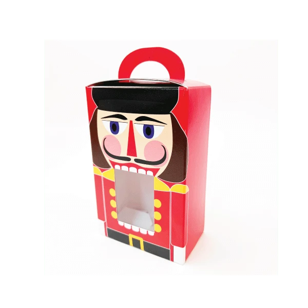 50 Boxes - Candy Totes - 1/2 lb. Wrapped Nutcracker - Window 3-1/2" x 2-1/16" x 5-3/8"