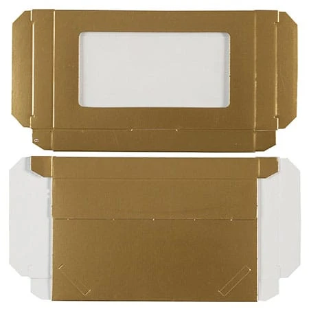 50 Boxes - Gold Business Card Boxes with Windows
