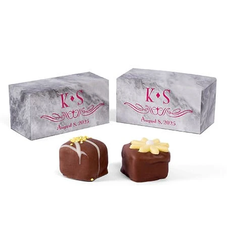 50 Boxes - Mini Favor Boxes - Grey Marble