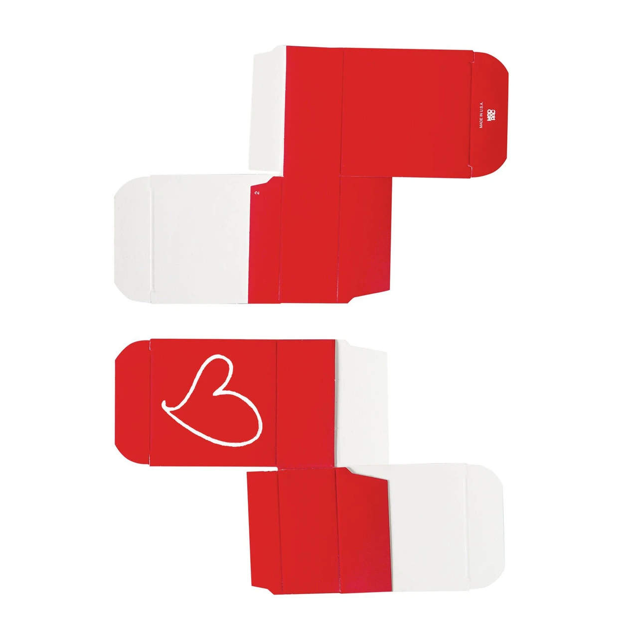 50 Boxes - Maxi Favor Boxes Red with White Heart