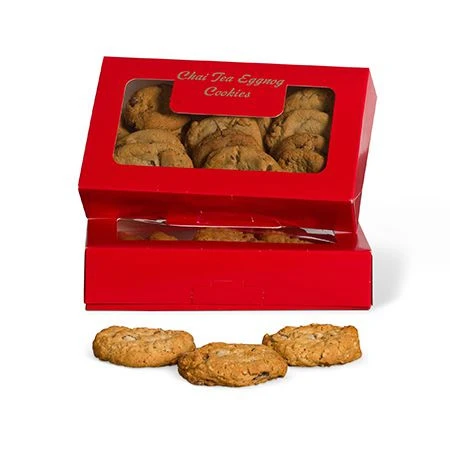50 Boxes Small Grease Resistant Cookie/Bakery Boxes - Red with Window