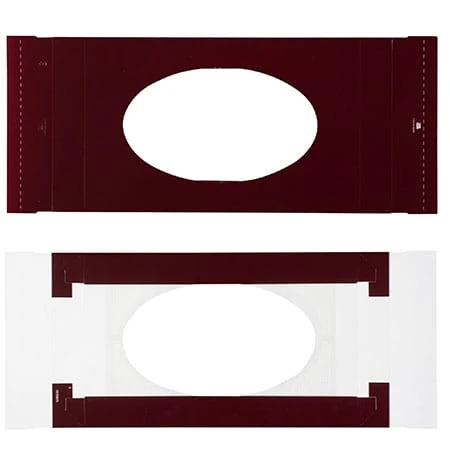 50 Covers - 1 lb. Candy-Chocolate Box Covers - Burgundy & Oval Window