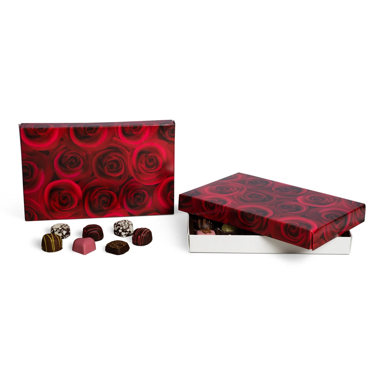 CLEARANCE MADE IN USA - 50 Covers - 1 lb. Candy-Chocolate Box Covers - Dark Rose