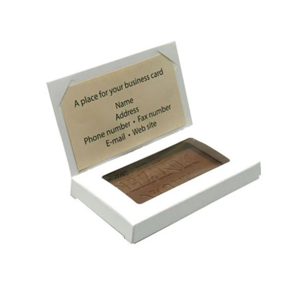 CLEARANCE-MADE IN USA - 50 Boxes - White Business Card Boxes with Windows-Book Style Flap