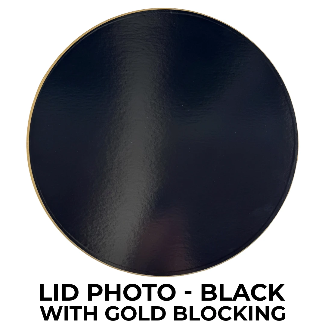 XL Rigid Hat Box Set of 3 Boxes - Black with Gold Trim - XL Nest: 20", 22" & 24" diameters
