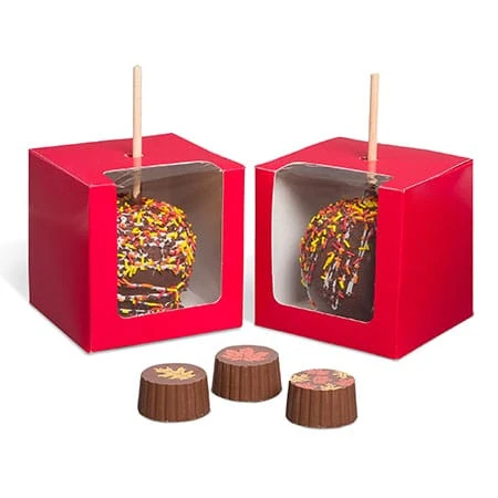 CLEARANCE-50 Candy Apple Boxes-Red