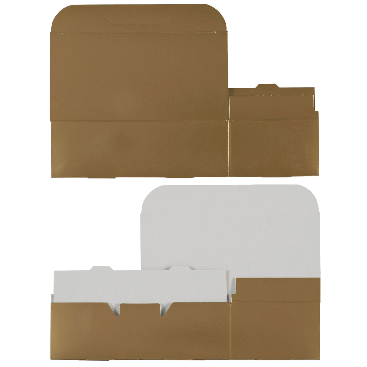 CLEARANCE-MADE IN USA - 50 Boxes 1/2 lb. Candy & Fudge Boxes - Gold 5-1/2" x 2-3/4" x 1-3/4"