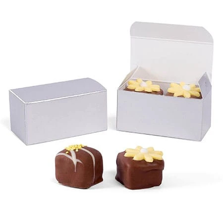 CLEARANCE-MADE IN USA - 50 Boxes - Mini Favor Boxes - Silver