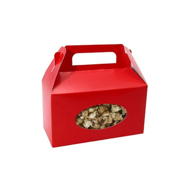 1 lb. Tote Gable Boxes-Red with Window 50 BOXES