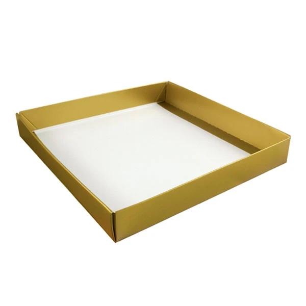 50 Bases - 16 oz. Candy Box Bases - Gold - 7-9/16" x 7-9/16" x 1-1/8"