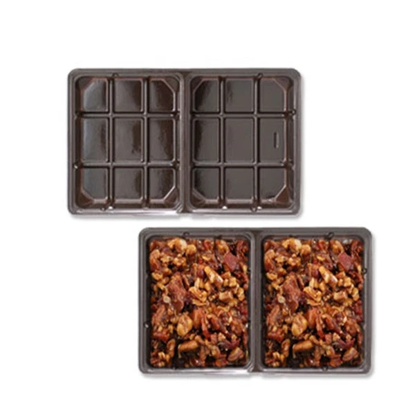 50 Trays - 1/2 lb. Plastic Fudge Trays - 2 Cavities/Heat Stable - 6-15/16" x 4-3/8" x 7/8"