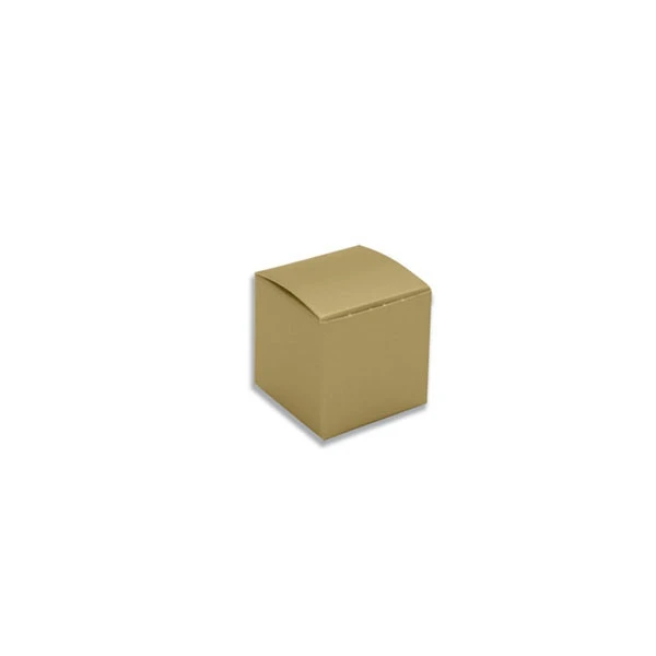 CLEARANCE-MADE IN USA - 50 Boxes - Small Truffle Boxes Gold 1-5/16" x 1-5/16" x 1-5/16"
