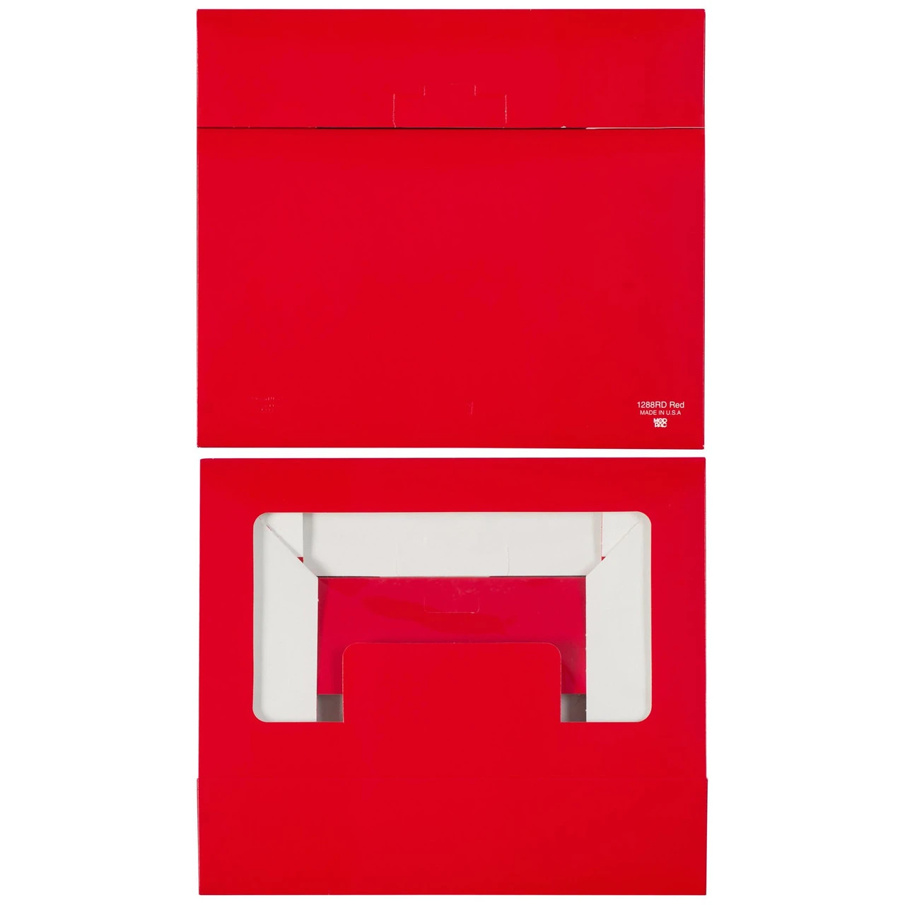 CLEARANCE-MADE IN USA - 50 Boxes Medium Grease Resistant Cookie/Bakery Boxes - Red Window