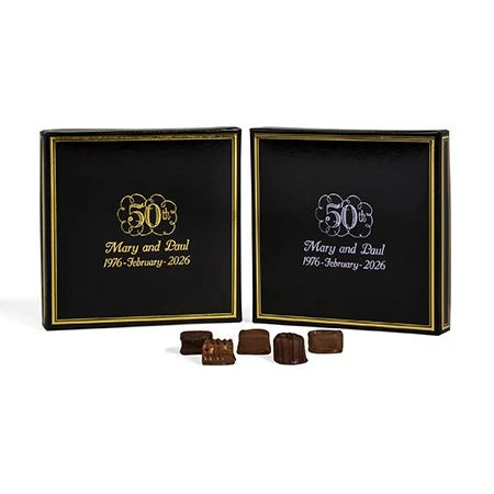 CLEARANCE-MADE IN USA - 50 Covers - 16 oz. Candy Box Covers - Black with Gold Trim - 7-3/4" x 7-3/4" x 1-1/8"