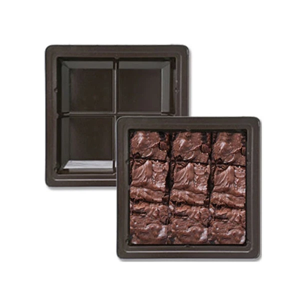 CLEARANCE-MADE IN USA - 50 Trays - 8 oz. Plastic Fudge Trays - 1 Cavity Heat Stable - 5-1/2" x 5-1/2" x 15/16"