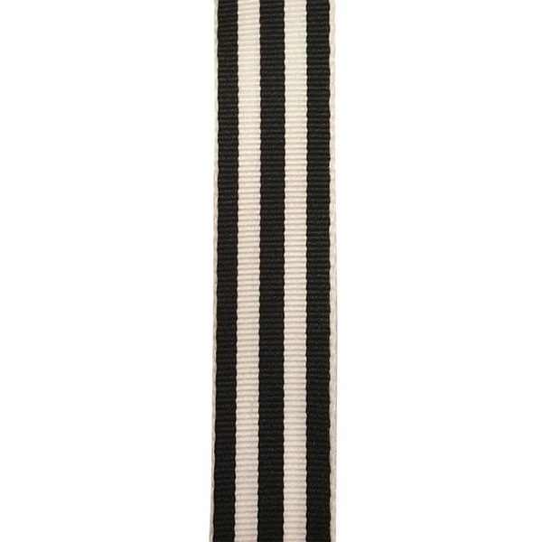 Carnival Candy Stripe Grosgrain Ribbon - Black/White 7/8" x 25 Yds/Rl