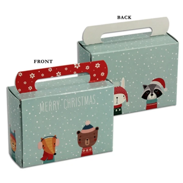 1/4 lb. Gift Card/Candy Boxes with handle - 2-1/2" 1-5/16" x 3-3/8" Winter Friends 50 Pcs (bulk pricing options)